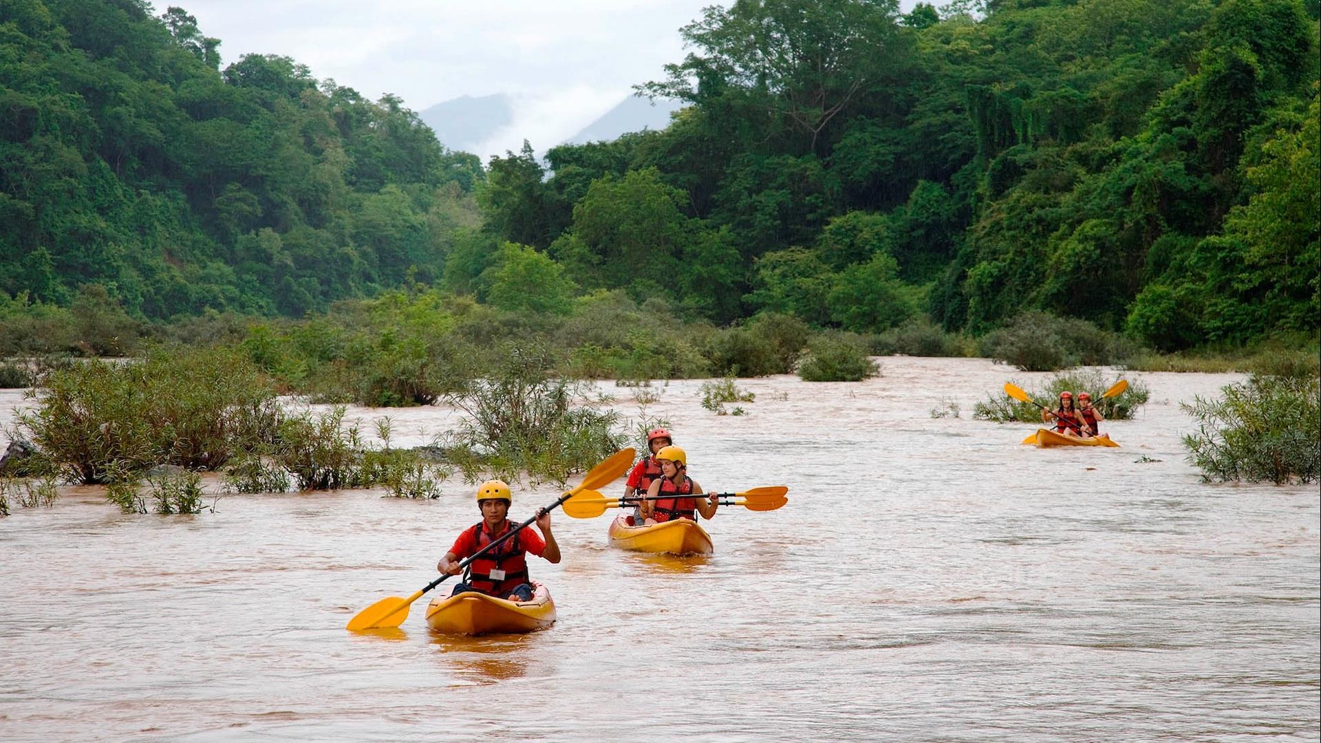 Laos, Luang Prabang : Nam Ou River Kayak Excursion  -1 Day | Kayaking Adventure and Whiskey Village
